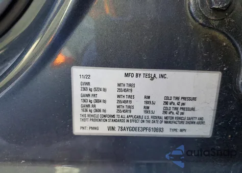 2023 Tesla Model Y from USA, damaged, VIN 7SAYGDEE3PF610693